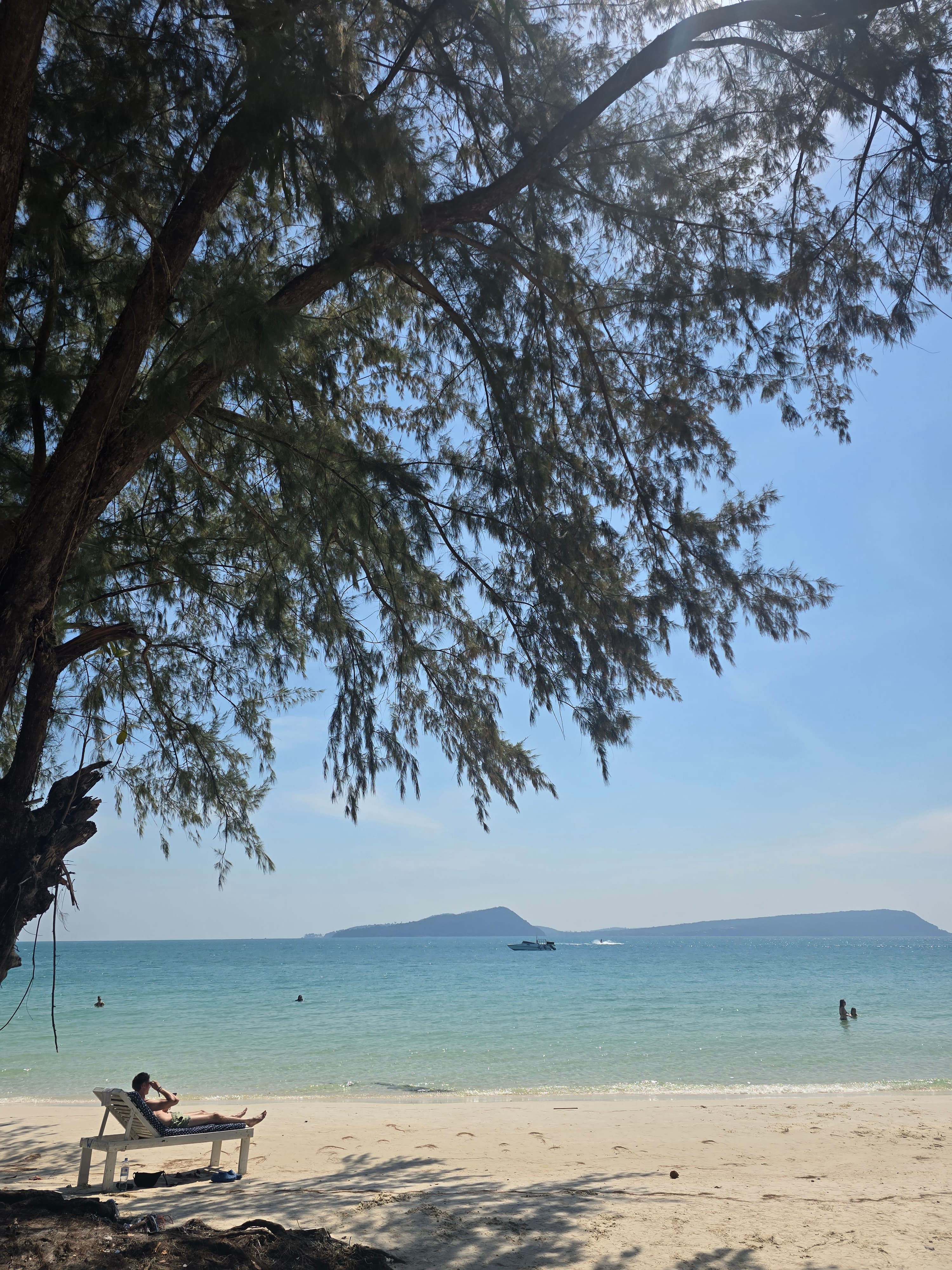 Palm shadows over sand on Koh Rong