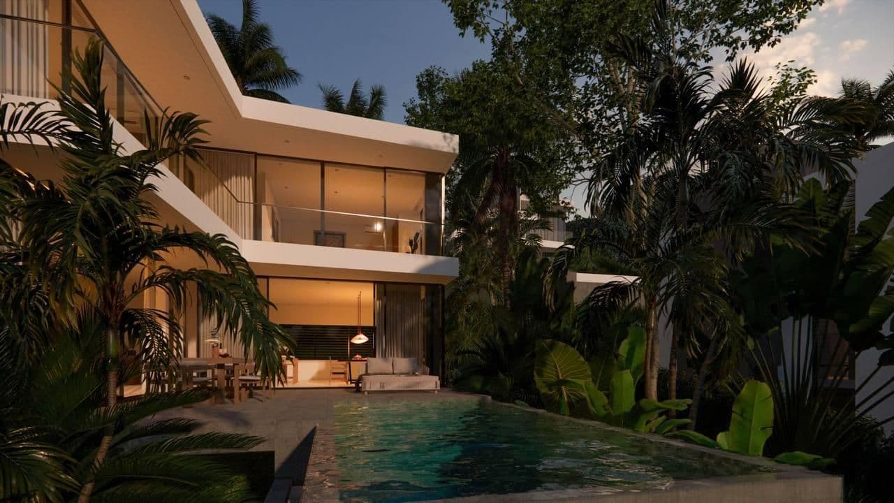 Private pool deck at sunset, Golden Sun Villa, Koh Rong
